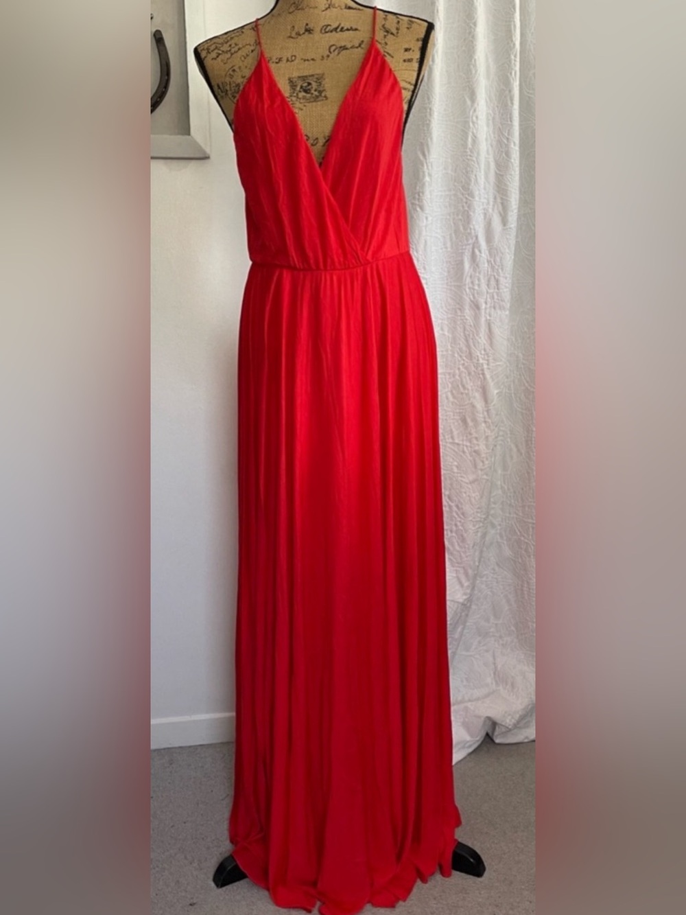 Haute Hippie Wrap Front Spaghetti Strap Maxi Dress Prom Event Gown Summer Dinner